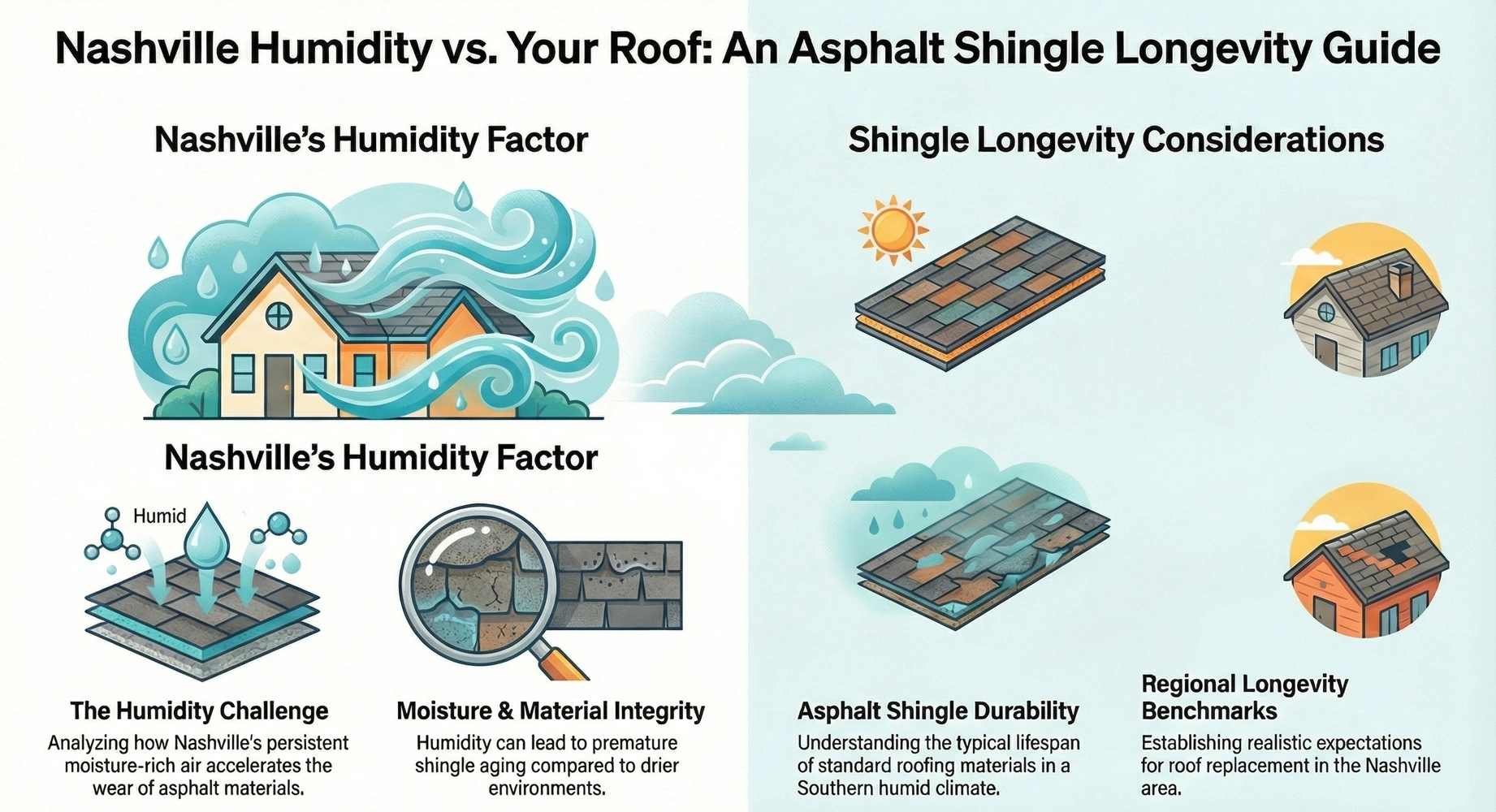 How Long Should an Asphalt Shingles Roof Last in Nashville’s Humidity?