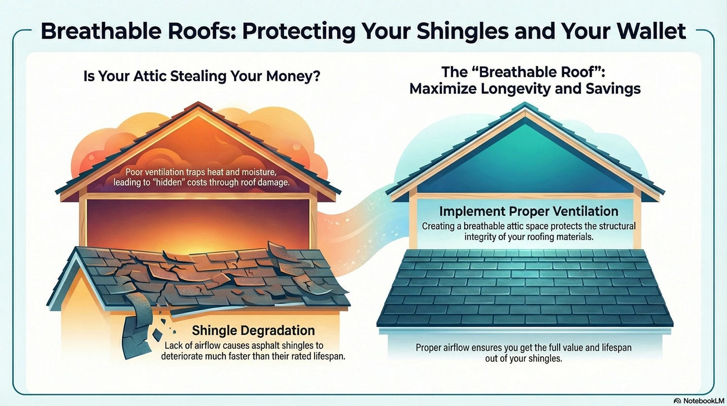 Is Your Attic Stealing Your Money? How Proper Ventilation Protects Your Asphalt Shingles.